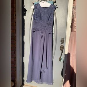 Bridesmaid mother-in-law dress long. blue grey Size 12flowing  and comfortable.